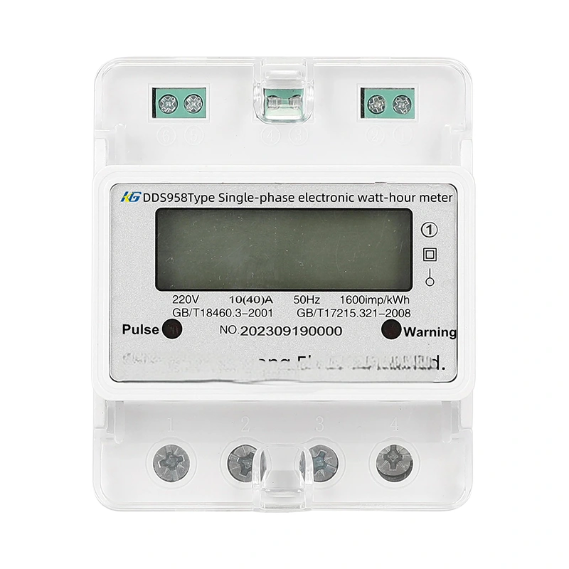 4P eenfasige LCD Din Rail-energiemeter